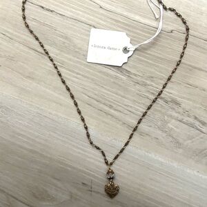 Gold Heart Lenora Dame Pendant Locket Necklace